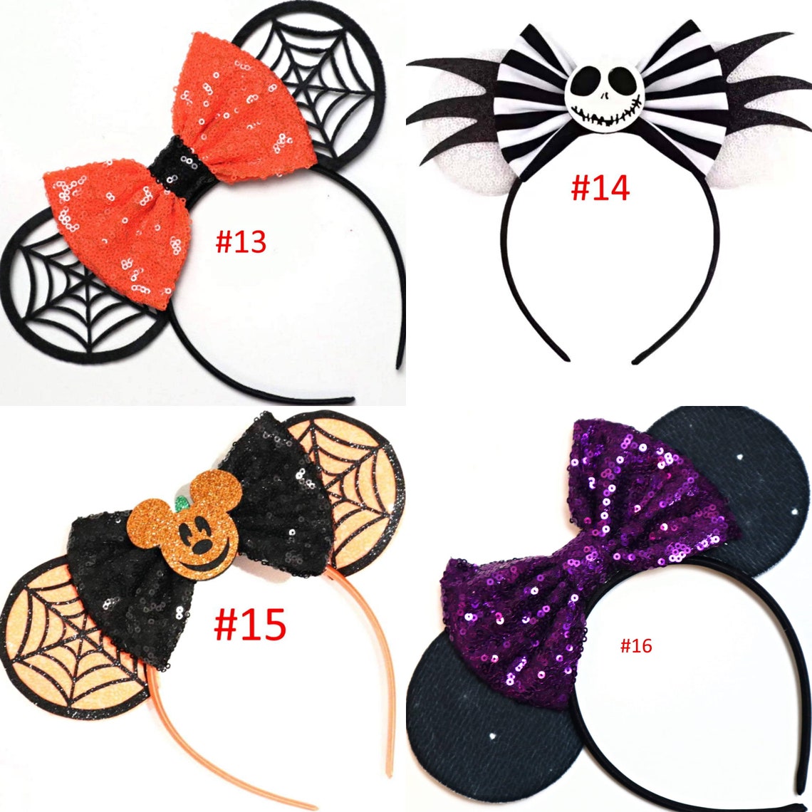 Halloween Jack Minnie Mouse Ears Disney villans evil queen Etsy