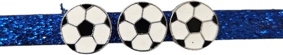 Set of 50pc Soccer Slide Charm Fits 8mm Wristband for Jewelry / Crafting