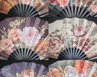 6 PC x  assorted high quality Folding Hand Held paper Fan for Women Sakura Chinese/Japanese Vintage Retro Style /table /wall decoration/