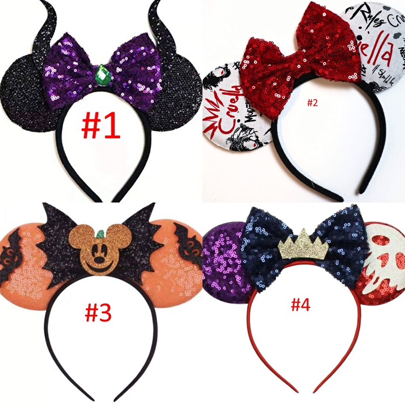 Halloween Jack Minnie Mouse Ears Disney villans evil queen Etsy