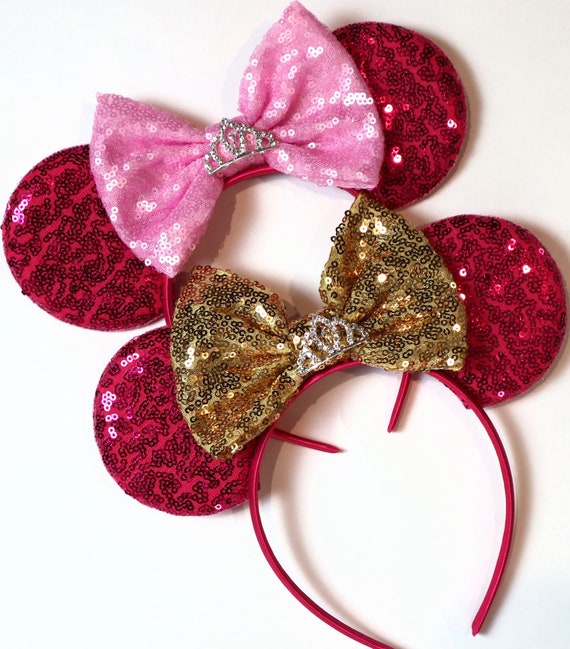 Aurora Inspired Minnie Ears / Sleeping Beauty Minnie Mouse Ears / Princess Aurora / Aurora Ears / Sleeping Beauty Theme / Disneyland Ears