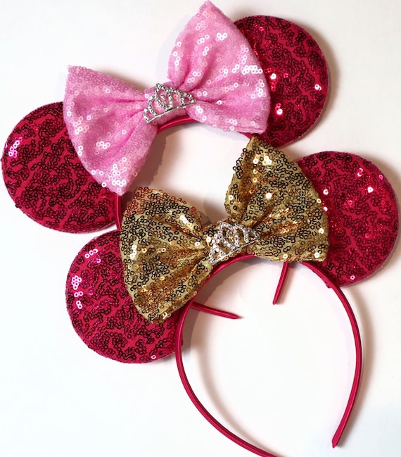 Aurora Inspired Minnie Ears / Sleeping Beauty Minnie Mouse Ears / Princess Aurora / Aurora Ears / Sleeping Beauty Theme / Disneyland Ears