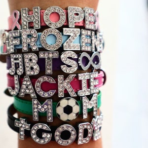Design Your Own Rhinestone Name Bracelet / Beaded Name Bracelet/softball Friendship Bracelets, baseball , basketball, cheer, football mom