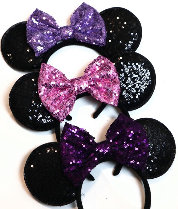 Purple Minnie Mouse Ears, Purple Disney Ears, Purple Minnie Ears Headband, Purple Minnie Ears, Purple Mickey Ears, Purple Disneyland Ears