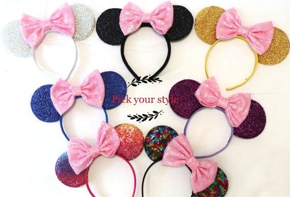 Pink Minnie Mouse Ears, Pink Disney Ears, Pink Minnie Ears Headband, Pink Wedding Minnie Ears, Pink Mickey Ears, Pink Disneyland Ears