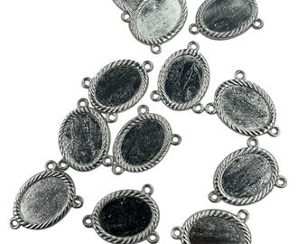 24 pc Rosary blank space Centerpiece  silver-toned metal to put your own image saints medallions featuring an image saints 20mm x 15mm