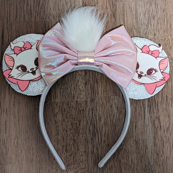 Marie Inspired Minnie Ears, Cat Mickey Ears, Aristocats Minnie Ears, chip dale Mickey Ears, Aristocars Marie Mouse Ears