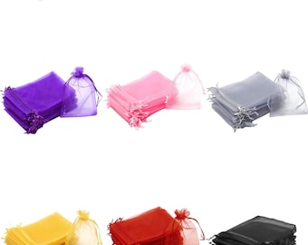 12 PCS organza Bag 3"x 4" 4"x5" 5"x7" 6"x9" Wedding Favor Bags, Party Favor Bags, Bags Jewelry Candy Packing Pouch Drawstring Bag