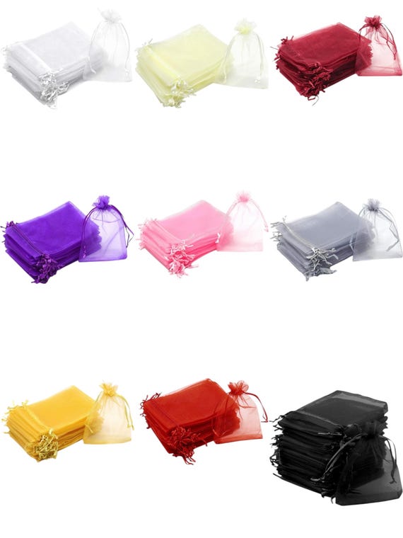 12 PCS organza Bag 3"x 4" 4"x5" 5"x7" 6"x9" Wedding Favor Bags, Party Favor Bags, Bags Jewelry Candy Packing Pouch Drawstring Bag