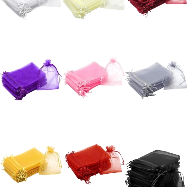 12 PCS organza Bag 3"x 4" 4"x5" 5"x7" 6"x9" Wedding Favor Bags, Party Favor Bags, Bags Jewelry Candy Packing Pouch Drawstring Bag