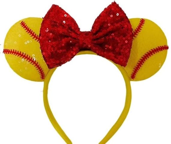 Softball mickey ears headband for Softball name bracelet Team Gifts, Gifts for Softball Awards Banquet, Softball team gift ,
