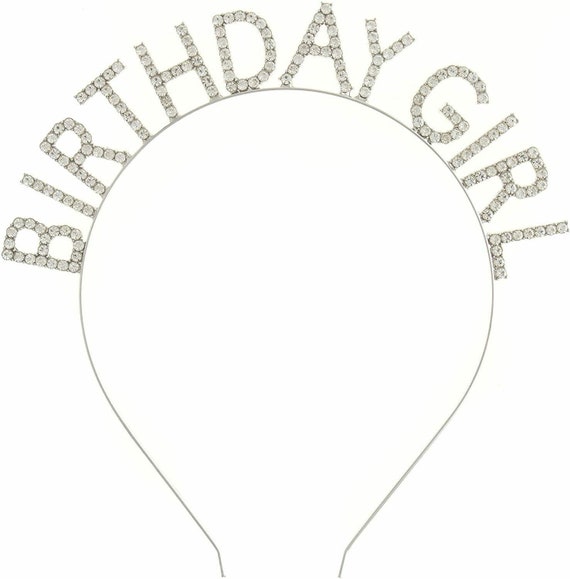 Silver gold Happy Birthday Rhinestone Headband / Happy Birthday Tiara / Birthday Party Headband / Rhinestone Headband / Birthday