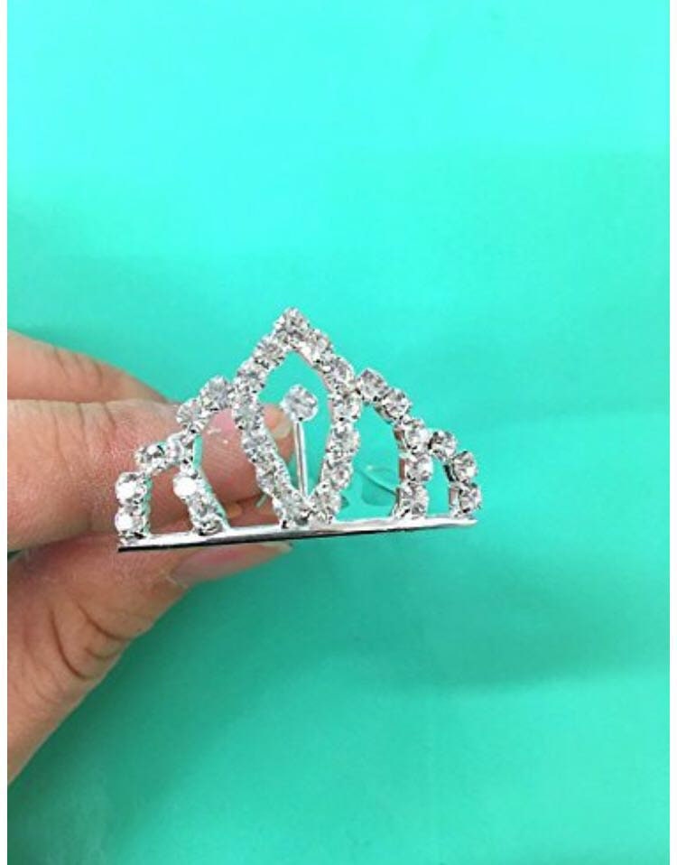 Mini Rhinestone Tiara Hair Comb, Rhinestone Princess Mini Tiara