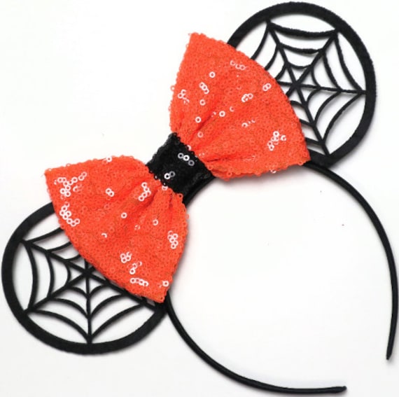 Halloween Minnie Mouse Sequin Ears Orange Mickey Mouse Sequin Halloween Ears Orange Mickey Ears/Disney party