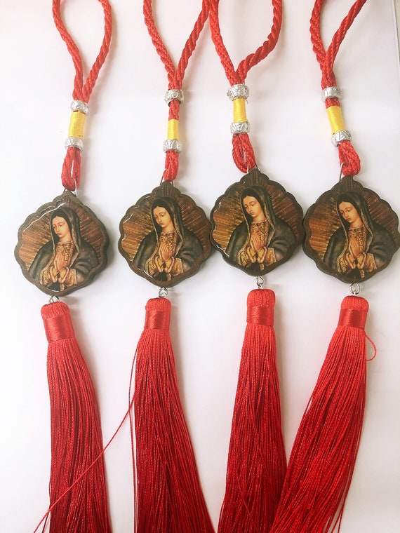 Set of 12 lady of Guadalupe or saint jude car window Hanging display keychain / party favor / baptism gift / religious favor