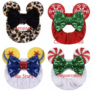 CLEARANCE Mickey Mouse Scrunchie, Minnie Mouse Ears, Black Scrunchies, Disney Scrunchies, Hair Tie, Cute Hair Accessories, Messy Bun image 4