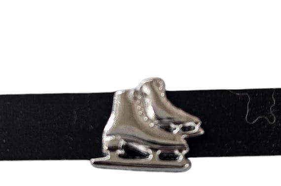 Set of 10pc ice skating winter sports  Slide Charm Fits 8mm Wristband for Jewelry / Crafting