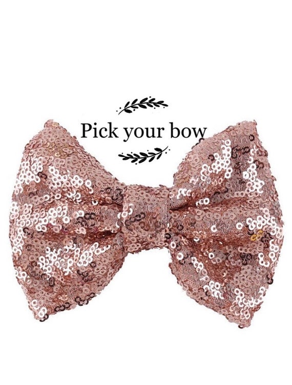 Large 5 Inch Rose Gold Sequin Bow, Wholesale Gold Sequin Bow Large Glitter Bow, Shiny Bows, Fabric Bows, DIY Bows, Wholesale( NO CLIP )