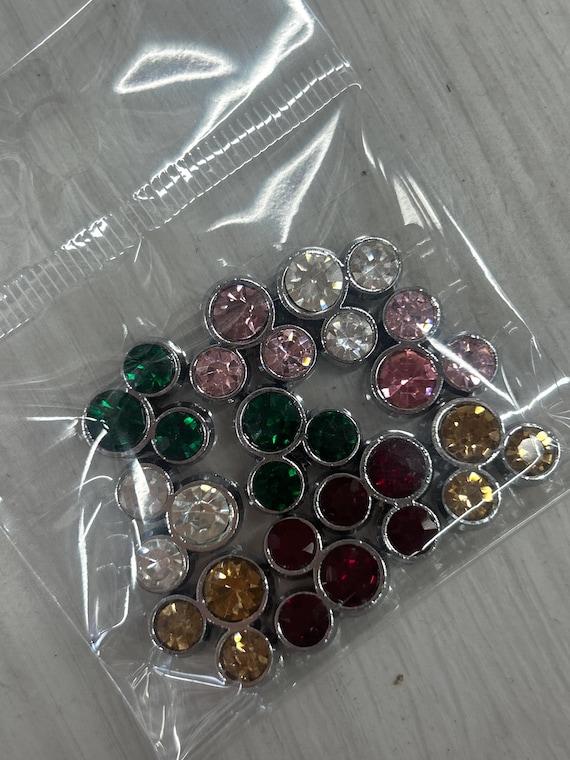 Set of 10 pc rhinestone bling Mickey mouse ears slide charms / Disney Ears Slide Charm fits 8mm Wristband for Jewelry / Crafting