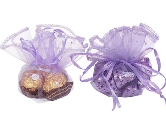 Wedding Party Organza Candy Bags Jewelry Gift Favor Pouch Sheer Decor Pouches 