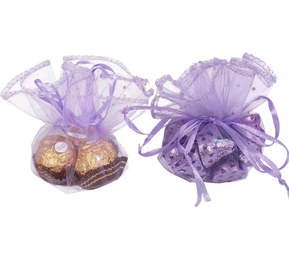 Clearance -Set of 12 unique round organza bags 10Inch Drawstring Wedding Favor Bags, Party Favor Bags, Bags Jewelry Candy Packing Pouch