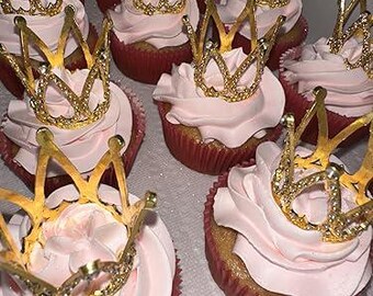 Set of 12pc gold Rhinestone Princess Tiny crown/  mini crown, baby tiara, puppy tiara, dog crown, princess dog, animal tiara
