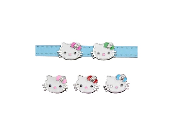 Set of 50 pc cat slide charm fits 8mm wristband for jewelry /crafting