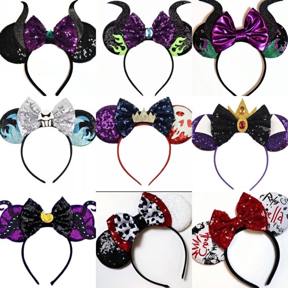 Maleficent Inspired Ears Inspired Minnie Mouse Ears Headband / evil queen Minnie Ears / Halloween Minnie Ears / villain cosplay headband
