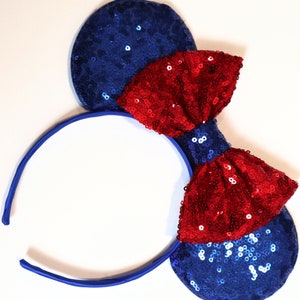Patriotic Ears, America Mickey Ears, Disney Americana Minnie Ears, Disney Stars and Strips ears, Disney July fourth ears/ Red White Blue