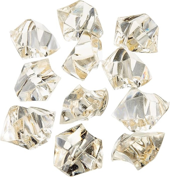 1lb 260pc Champagne diamond Scatter Crystals Confetti Acrylic Gems  / wedding deco / table setting / table confetti decoration / 20mm x 12mm