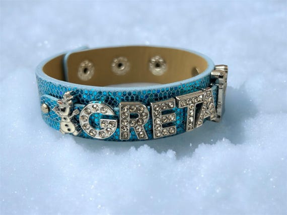 Frozen Inspired Rhinestone Bracelet or Personalize Your Own Frozen Bracelet / Frozen Party Favor / Personalized Bame Bracelet