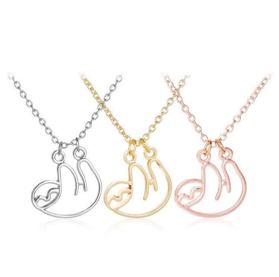 Gold Sloth Necklace Sloth Jewelry Sloth Gift Sloth Jewelry