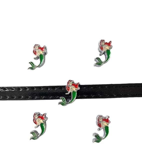 Set of 10pc ariel mermaid ocean water , girly , swimming Slide Charm Fits 8mm Wristband for Jewelry / Crafting