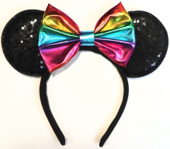 Rainbow Disneyland Ears, Rainbow Minnie Mouse Ears, Happy Pride, Sequin Mickey Ears, Rose Gold Minnie Ears, Mickey Mouse Ears