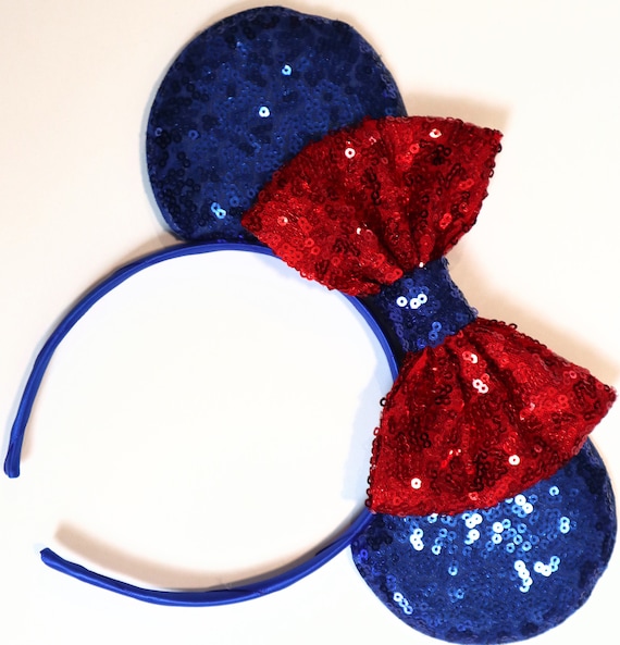 Snow White Inspired Minnie Ears / Blue Yellow Minnie Mouse Ears / Princess Snow White / Snow White Ears / Snow White Theme / Disneyland Ears