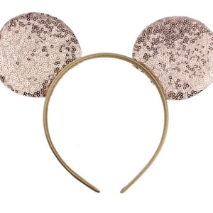 Rose Gold Sequin DIY Mouse Ears, Black Sequin DIY Mouse Ears, DIY Minnie Ears, Minnie Mouse Headband, Sparkle Headband / Make Your Own