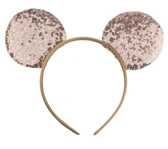 Rose Gold Sequin DIY Mouse Ears, Black Sequin DIY Mouse Ears, DIY Minnie Ears, Minnie Mouse Headband, Sparkle Headband / Make Your Own