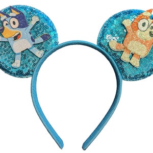 Blue Dog Minnie Ears, Disney Ears, Blue Ears, Dog Mickey Ears, Blue Minnie Mouse Ears, Mickey Mouse Ears, Disneyland Mouse Ears