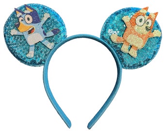 Blue Dog Minnie Ears, Disney Ears, Blue Ears, Dog Mickey Ears, Blue Minnie Mouse Ears, Mickey Mouse Ears, Disneyland Mouse Ears