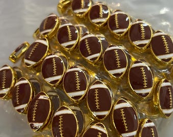 Set of 10pc brown gold Football Slide Charm - Fits 8mm Wristband for Jewelry / Crafting