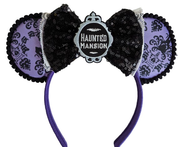 Haunted house Inspired Ears Minnie Mouse Ears Headband / pumpkin Minnie Ears / Halloween Minnie Ears / villain purple mickey ears
