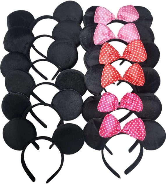 Set of 12 Mickey Minnie Ears / Mickey Minnie Headband / Disney Party / Theme Party / Disney Ears Headband/Mickey minnie party favor