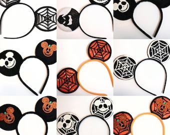 Uszy chłopca na Halloween, uszy Myszki Miki z Jackiem Minnie, uszy złoczyńców ze złej królowej Miki i Minnie, uszy z koszmaru przed Bożym Narodzeniem.