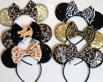 Leopard Minnie Mouse Ears, Cheetah Kids Adult Ears, Leopard Mouse Ears, Cheetah Queen Mouse Ears, Animal Kingdom, Lion King Mickey Ears