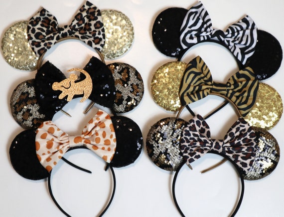Leopard Minnie Mouse Ears, Cheetah Kids Adult Ears, Leopard Mouse Ears, Cheetah Queen Mouse Ears, Animal Kingdom, Lion King Mickey Ears