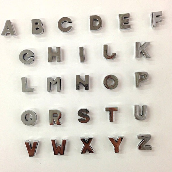 52pc Silver Metal Plain Letters Alphabet English Letters or Pick Your Own Letter Charms - Fits 8mm Slide Bracelets/Keychains/Wristlets
