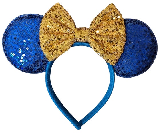 Blue Minnie Mouse Ears, Blue Disney Ears, school color Minnie Ears Headband, cheerleader Minnie Ears, Blue Mickey Ears, Blue Disneyland Ears