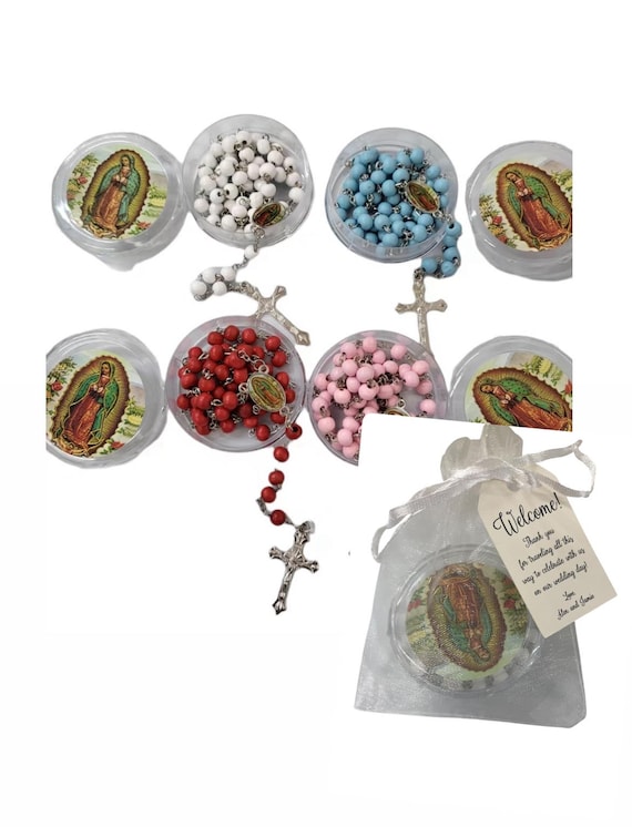 Set of 6-30-50-100 PCS Our Lady of Guadalupe Rosaries Celebration of Life/ Recuerdos para Funeral/ sympathy gift/ memorial condolence