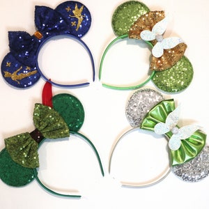 Peter Pan Tinkerbell Minnie Mouse Ears Headband / Green Minnie Ears / Halloween Minnie Ears  / Tinker Bell Mickey Ears