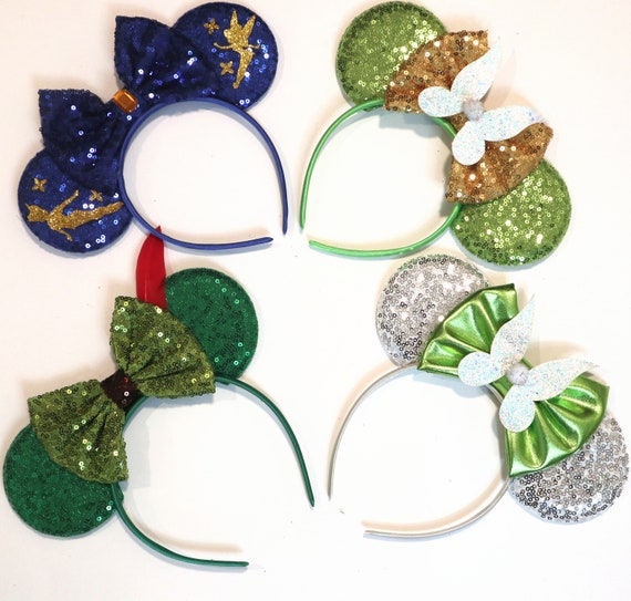 Peter Pan Tinkerbell Minnie Mouse Ears Headband / Green Minnie Ears / Halloween Minnie Ears  / Tinker Bell Mickey Ears